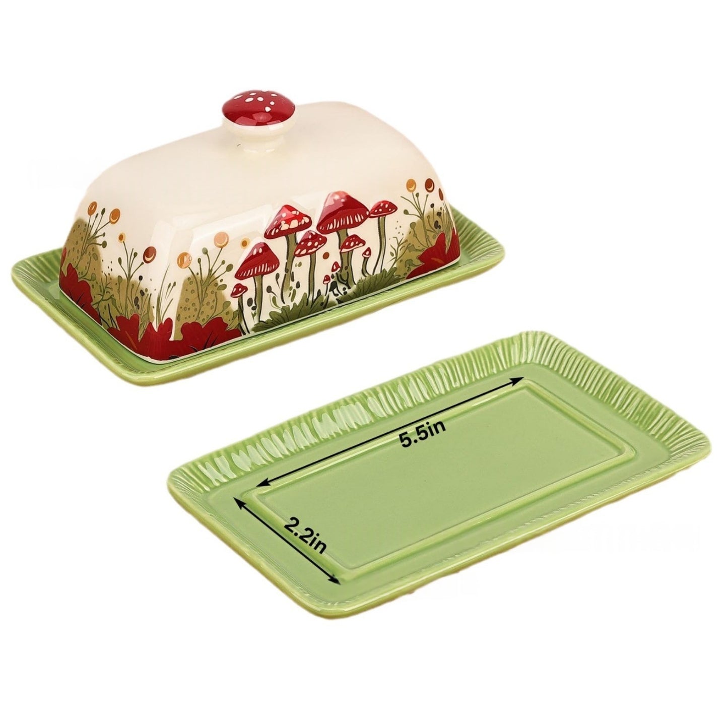 Mushroom-shaped Ceramic Butter Dish Kitchen Cheese And Dairy Storage Container