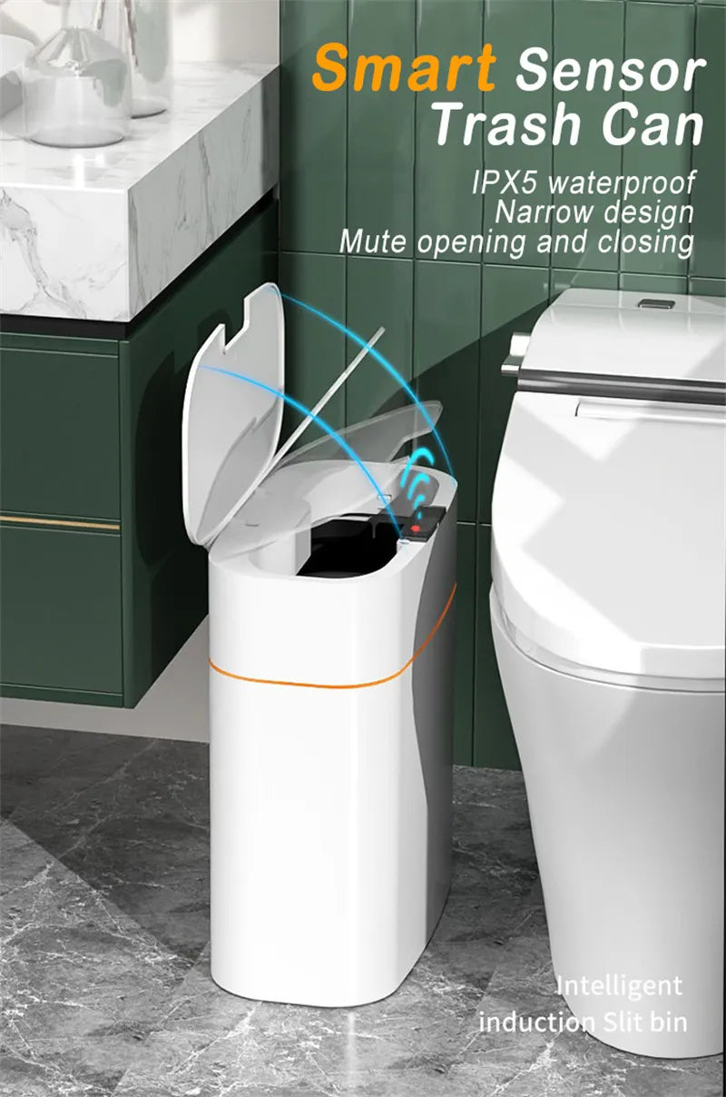 Smart Trash Can With Lid For Bedroom And Living Room Kitchen Storage Box Trash Can Induction Small Car Box Automatic Smart Dustbin Smart Trash Bin