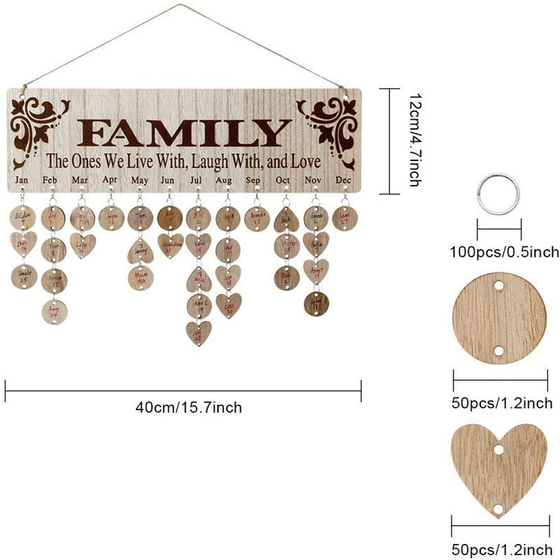 Home Wooden DIY Calendar Board