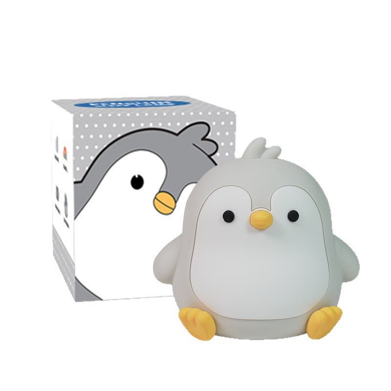 Baby Penguin Small Night Bedroom Bedside Silicone Pat Lamp - Nexxcart
