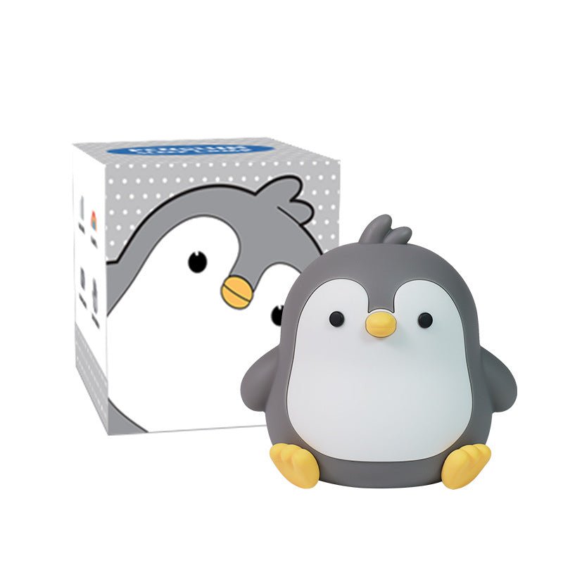 Baby Penguin Small Night Bedroom Bedside Silicone Pat Lamp - Nexxcart