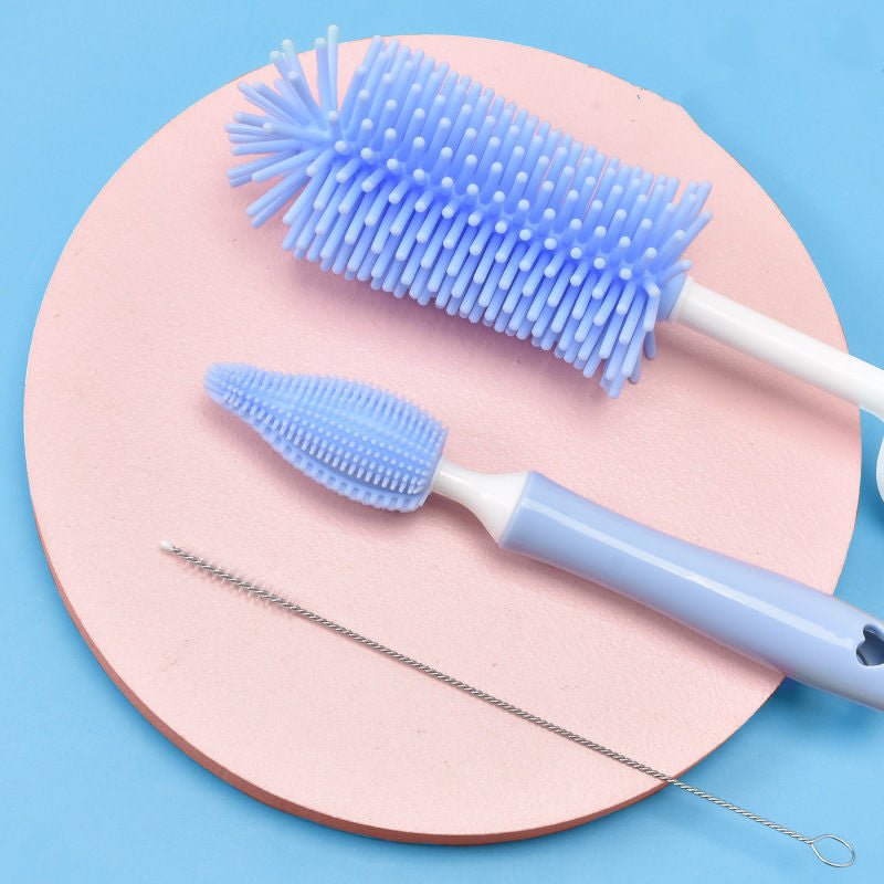 Baby Silicone Baby Bottle Brush Straw Scrubbing Baby Bottle Brush Cleaning - Nexxcart