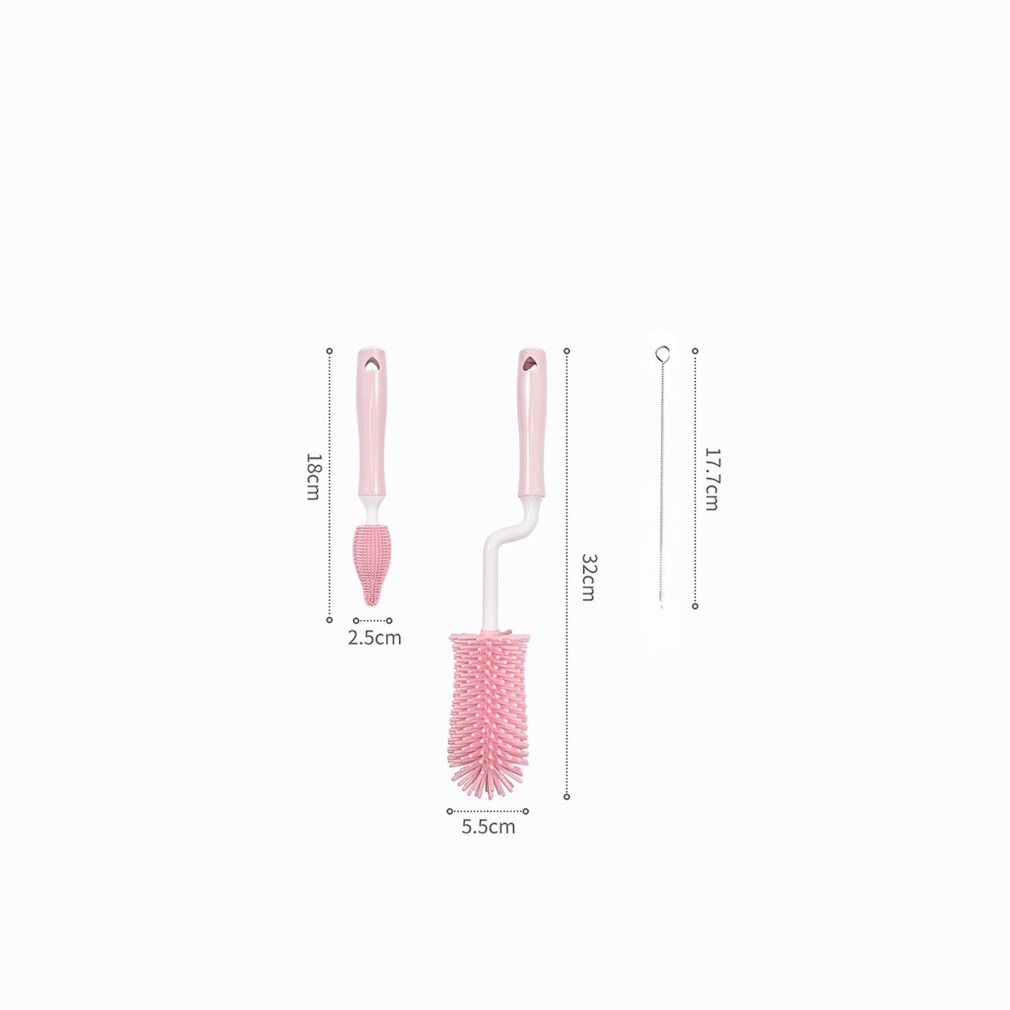 Baby Silicone Baby Bottle Brush Straw Scrubbing Baby Bottle Brush Cleaning - Nexxcart