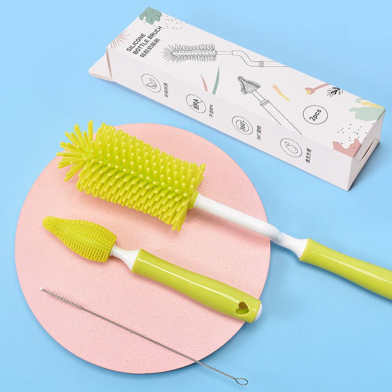 Baby Silicone Baby Bottle Brush Straw Scrubbing Baby Bottle Brush Cleaning - Nexxcart