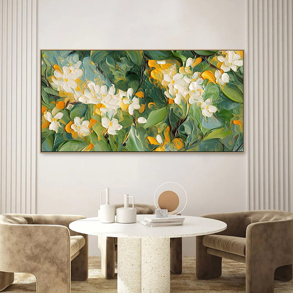 Abstract Floral Handmade Oil Painting On Canvas Wall Art Decoration 3d Texture Original Flowers Crabapple Blossoms For Home Bedroom Decor Rolled Frameless Unstretched Painting