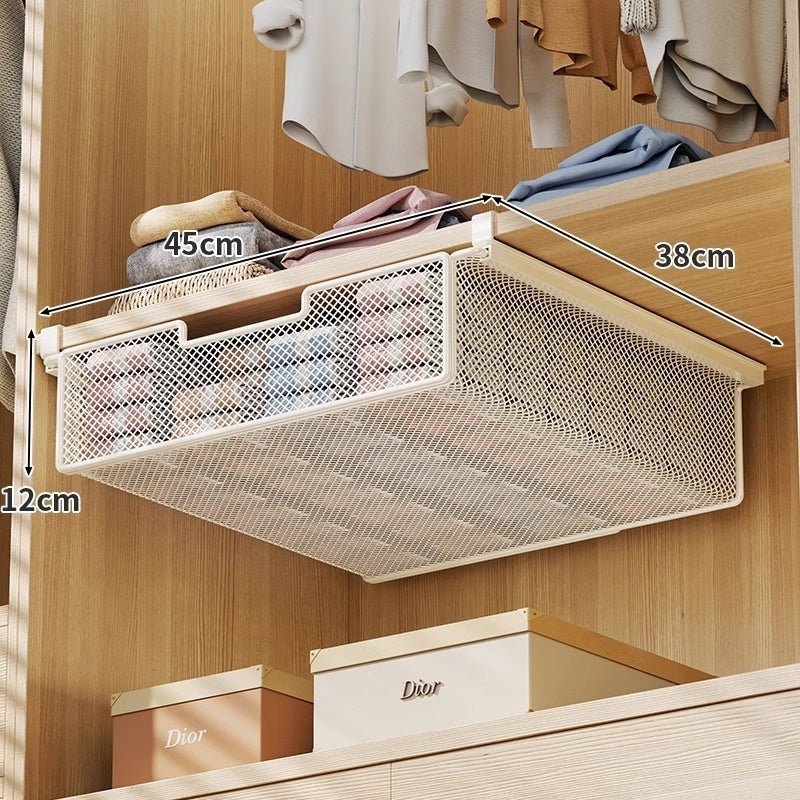 Drawer Type Hanging Basket Wrought Iron Clothes Storage Layered Rack Household Hanging