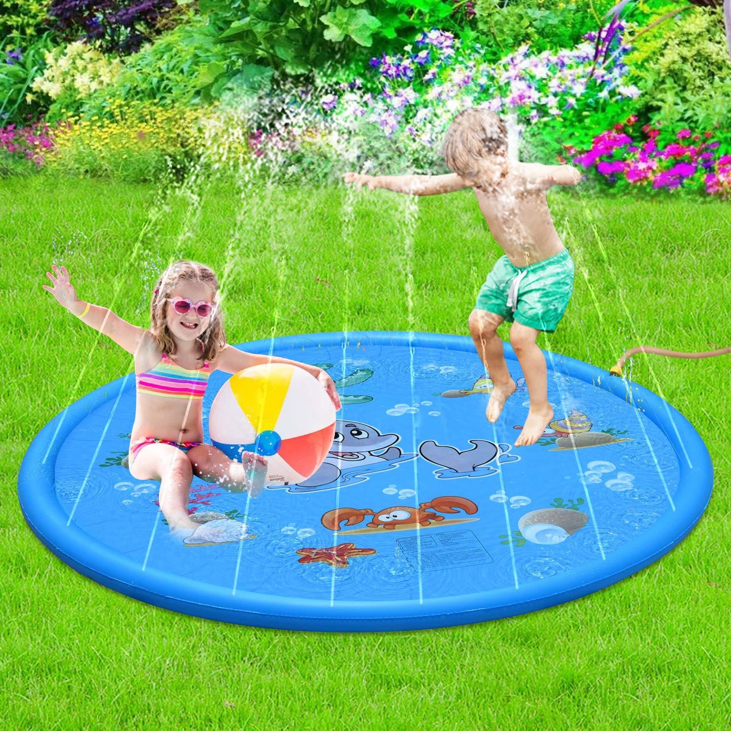 Durable Children's Water Spray Pool Mat Splash Sprinkle Play Pad Mat - Nexxcart