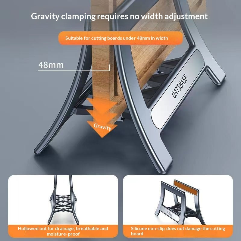 No-drill Pot Lid Cutting Board Holder Household Kitchen Countertop Draining Rack Automatic Storage Gadget