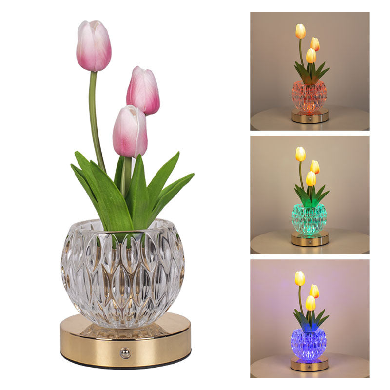 LED Tulip Night Light USB Remote Control Touch Dual Control 16 Colors