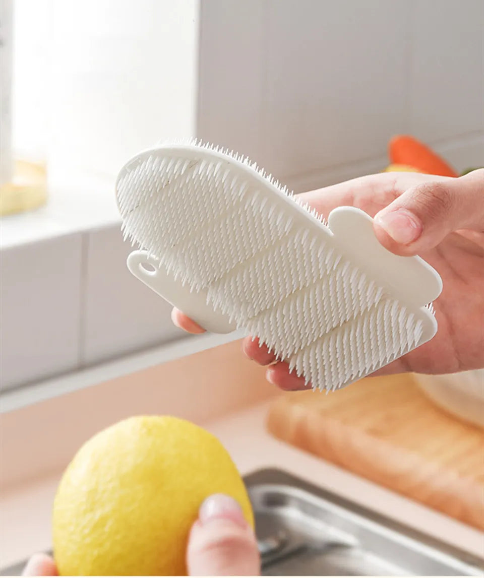 Multifunctional Potato Carrot Cleaning Tools Fruit Vegetable Brush Cactus Burr Cleaning Brush Kitchen Gadgets