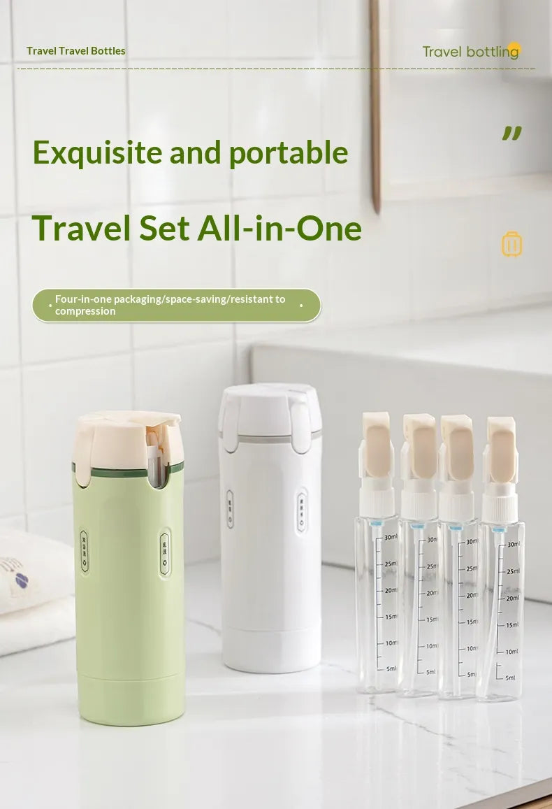 4 In 1 Travel Dispenser Portable Travel Bottles Leak Proof Leakproof Travel Container For Perfume Shampoo Conditioner Lotion