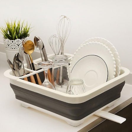 Folding kitchen drain dish rack - Nexxcart