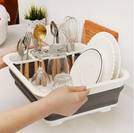 Folding kitchen drain dish rack - Nexxcart