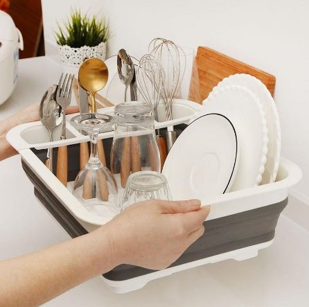 Folding kitchen drain dish rack - Nexxcart