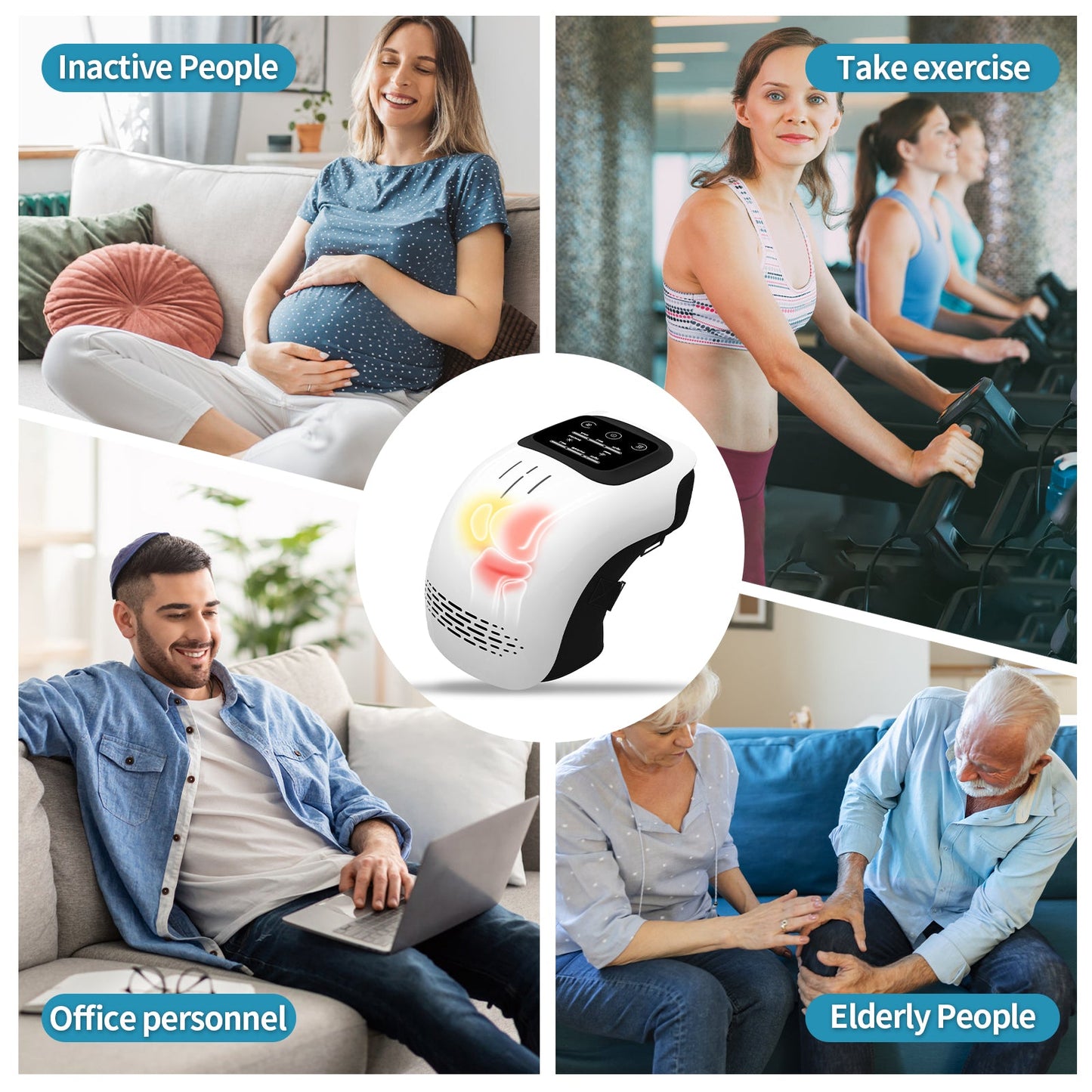Intelligent Home Use Electric Intelligent Kneading Heating Knee Massager Rechargeable Pain Relief Infrared Laser Vibration Knee Massager - Nexxcart