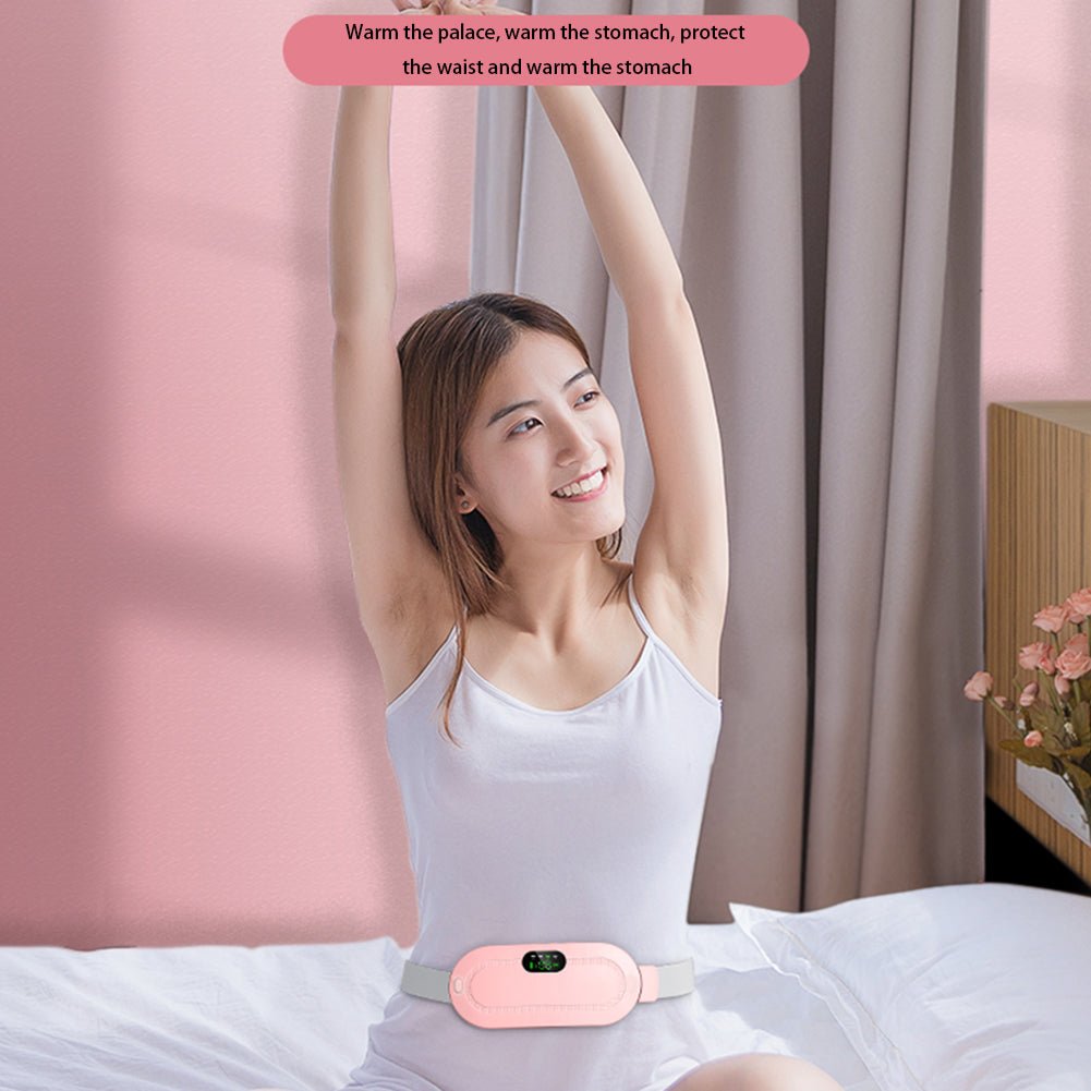 Menstrual Heating Pad Smart Warm Belt Relief Waist Pain Cramps Vibrating Abdominal Massager Electric Waist Belt Device - Nexxcart