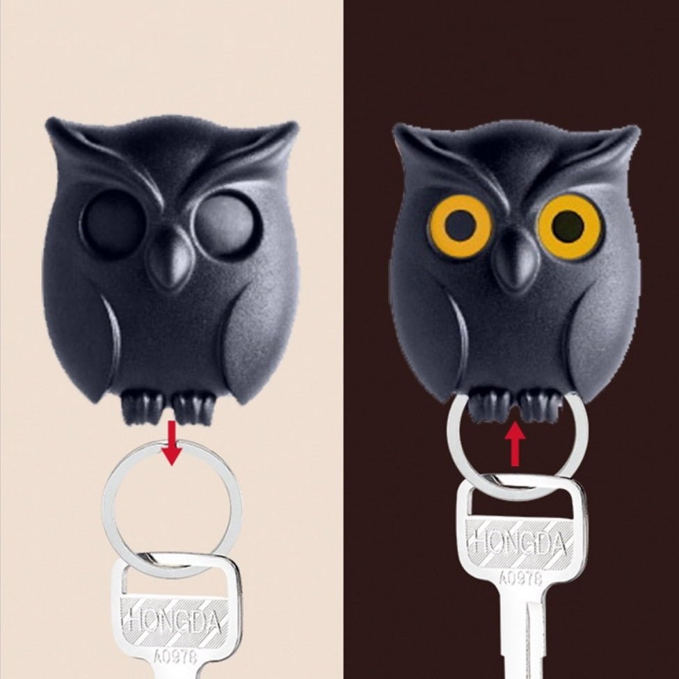 Night Owl Magnetic Wall Key Holder Wall Magnets Keep Keychains Hooks - Nexxcart