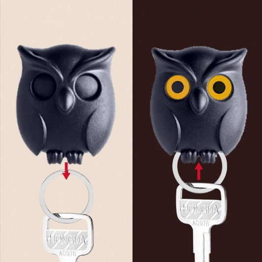 Night Owl Magnetic Wall Key Holder Wall Magnets Keep Keychains Hooks - Nexxcart