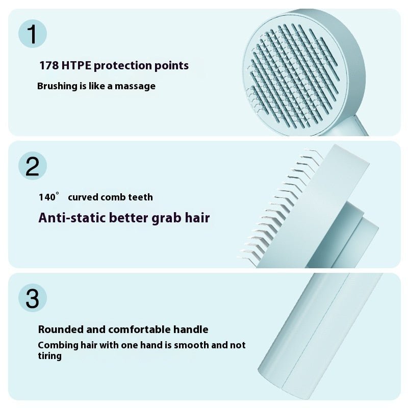 Pet Needle Comb Hair Remover Brush Dog And Cat Pet Comb Self Cleaning Massage Brushes Grooming Supplies - Nexxcart