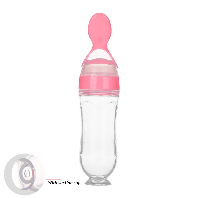 Safe Newborn Baby Feeding Bottle Toddler Silicone Squeeze Feeding Spoon Milk Bottle Baby Training Feeder Food Supplement - Nexxcart