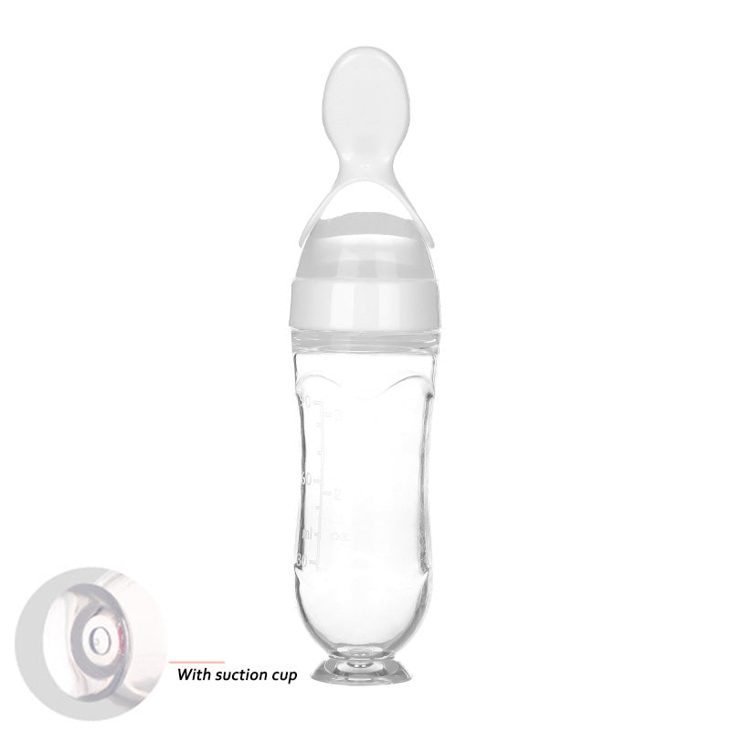 Safe Newborn Baby Feeding Bottle Toddler Silicone Squeeze Feeding Spoon Milk Bottle Baby Training Feeder Food Supplement - Nexxcart