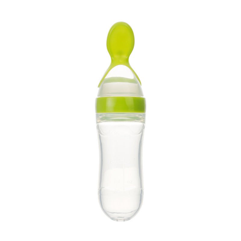 Safe Newborn Baby Feeding Bottle Toddler Silicone Squeeze Feeding Spoon Milk Bottle Baby Training Feeder Food Supplement - Nexxcart