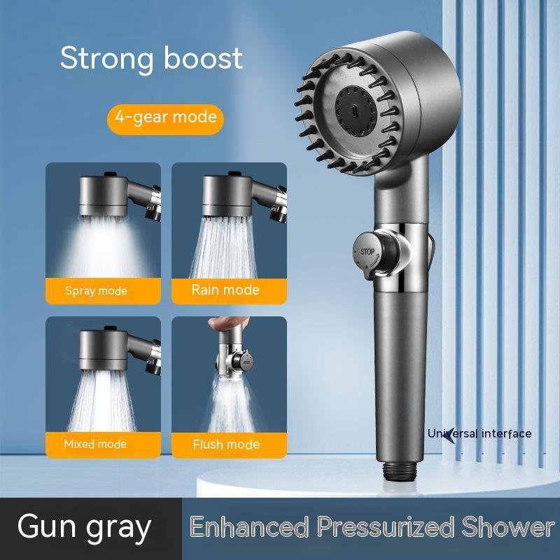 The Third Gear Adjustable Strong Supercharged Shower Head Household Bath Shower Hose Shower Head - Nexxcart