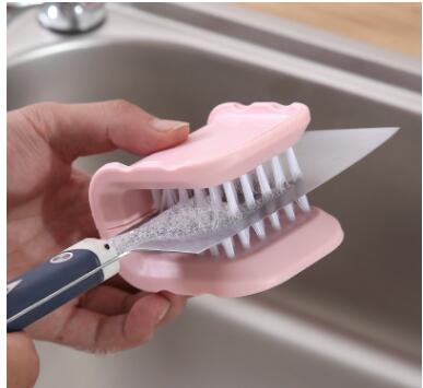 U-Shaped Knife And Cutlery Cleaner Brush Home Kitchen Cleaning Brushes Bristle Scrub Kitchen Washing - Nexxcart